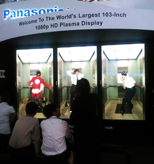 Panasonic brought the world largest 103 inch 1080p HD plasma display Panasonic brought the world largest 103 inch 1080p HD plasma display