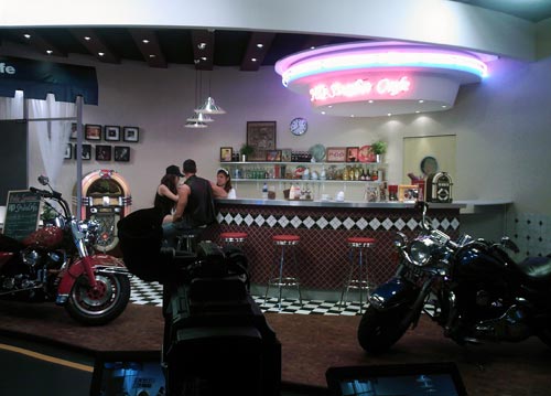 Panasonic builds a whole bar complete with hunk babes and motorcycles 2 Panasonic builds a whole bar complete with hunk babes and motorcycles 2