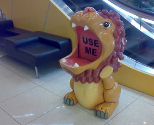 Lion dustbin at United Square Lion dustbin at United Square