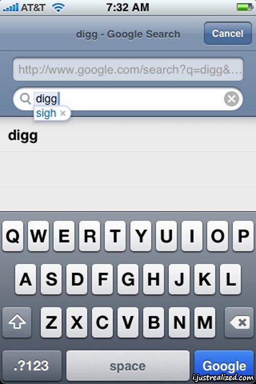 iPhone has something against Digg