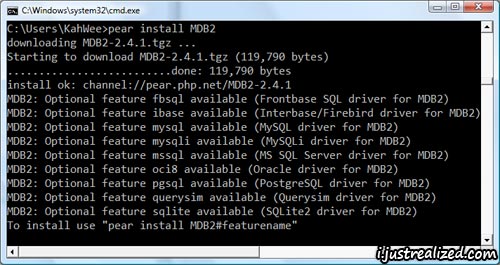Pear install for mdb2