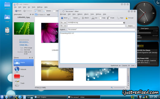 KDE 4.2 looks like Vista just twice as ugly KDE 4.2 looks like Vista just twice as ugly