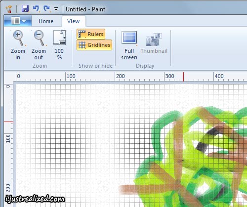You can also view grids and ruler in Microsoft Paint You can also view grids and ruler in Microsoft Paint