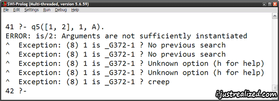 Prolog calling me a creep