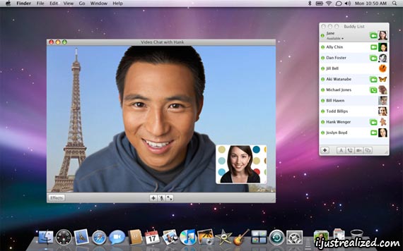 Apple iChat user interface Apple iChat user interface