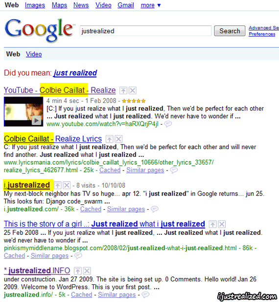 Competing with Colbie Caillat in Google Competing with Colbie Caillat in Google