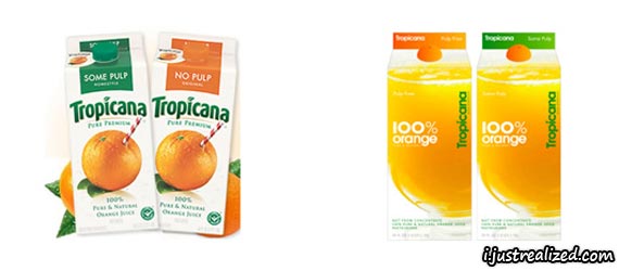Tropicana rebranding before and after Tropicana rebranding before and after