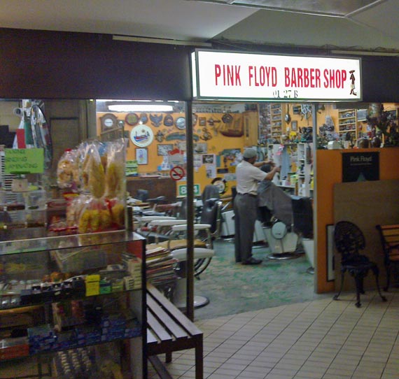 Not just a barber but Pink Floyd barber. Not just a barber but Pink Floyd barber